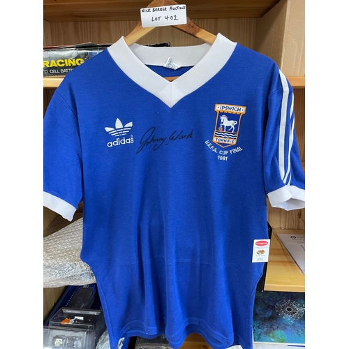 402 - Sports; Football: Ipswich Town shirt, worn by John Wark for the UEFA Cup Final vs AZ Alkmaar at Port... 