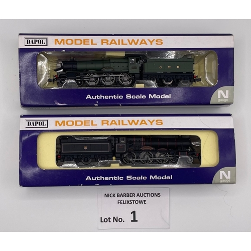 1 - Trains: Dapol pair of N Gauge locos, including ND-135 Norton Hall GWR on Tender 5935, and Gossington... 