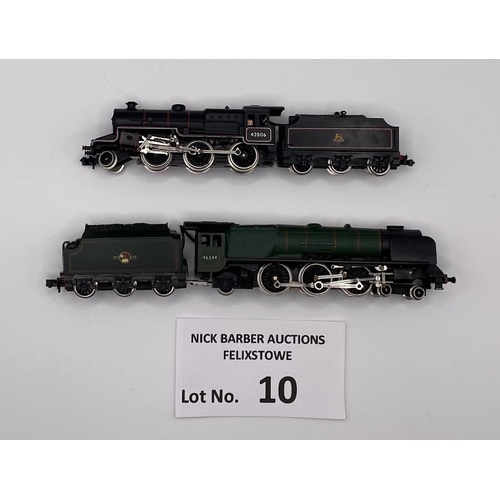 10 - Trains: Graham Farish by Bachmann pair of N Gauge steam locos, including: No. 1855 2-6-0 'Crab' Tend... 