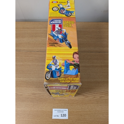 120 - Vintage Toys: Original Ideal Evel Knievel Strato-Cycle within box; does not come with instruction le... 