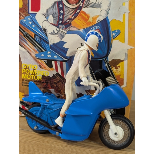 120 - Vintage Toys: Original Ideal Evel Knievel Strato-Cycle within box; does not come with instruction le... 