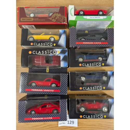 129 - Diecast: Collection of diecast mostly Ferrari models, including Collezione/Classico, Models of Yeste... 