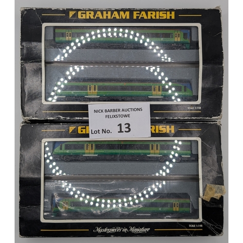 13 - Trains: Graham Farish by Bachmann pair of sets; 371-426 and 371-550A 2 Car DMU 'Central Trains'; box... 