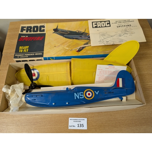 135 - Diecast: Frog aircraft kits pair, including MK 6 Spitfire and Shackleton Anti-Submarine Aircraft; bo... 