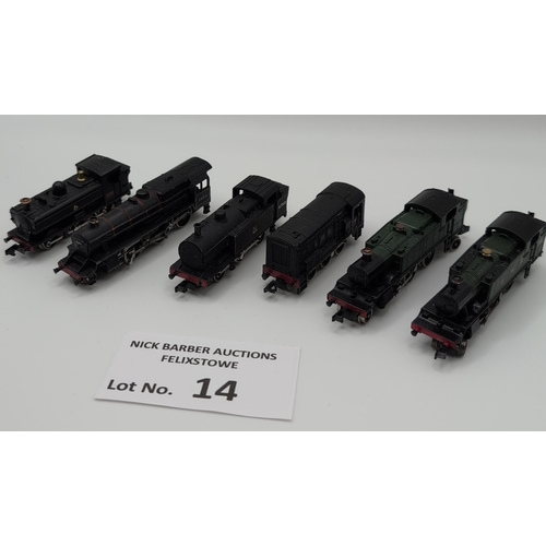 14 - Trains: Graham Farish assortment of unboxed N Gauge locos, including 371-981A Class 2-6-2 Prairie Ta... 