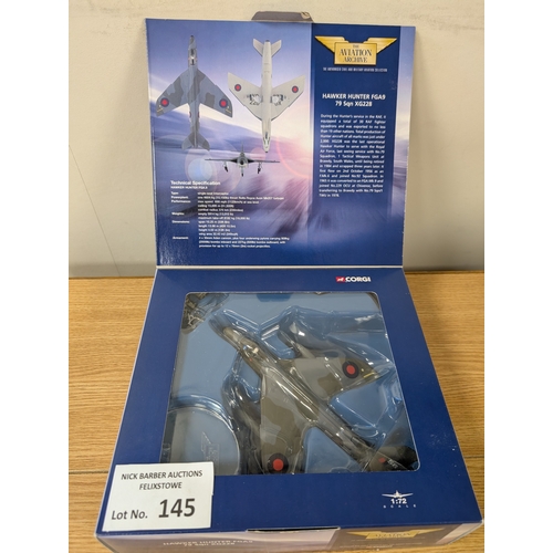 145 - Diecast: Corgi The Aviation Archive assortment of boxed diecast model military/fighter planes; (5).