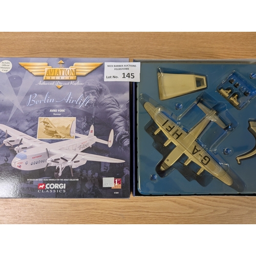 145 - Diecast: Corgi The Aviation Archive assortment of boxed diecast model military/fighter planes; (5).