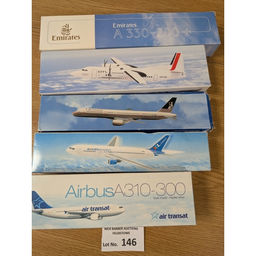 146 - Diecast: Collection of commercial aircraft/plane scale models/kits, boxed; including 2x StarJets Boe... 