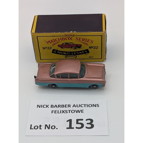 153 - Diecast: Matchbox Moko Lesney No.22 Vauxhall Cresta in rare purple/turquoise rare colourway; model a... 