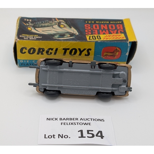 154 - Diecast: Corgi 261 James Bond Aston Martin DB5 original car and box (no inners); generally Good cond... 