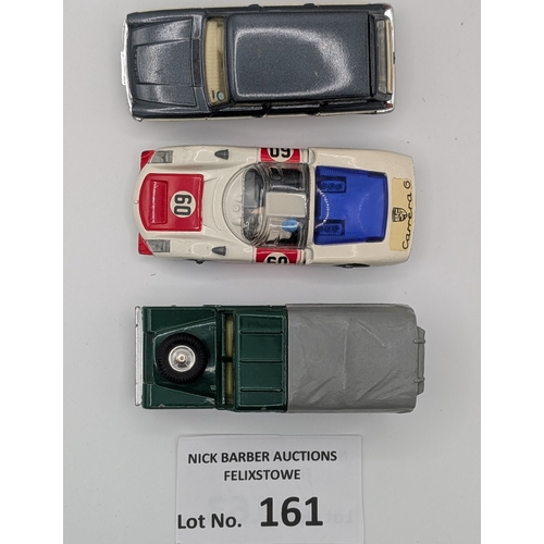 161 - Diecast: Corgi boxed models including 330 Porsche, 451 Ford Cortina Consul, and 438 Land Rover; boxe... 