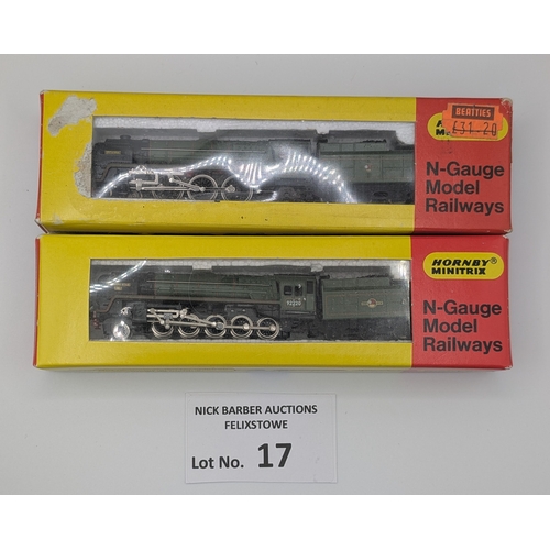 17 - Trains: Hornby Minitrix boxed N Gauge pair of locos, including N203 Class 7P 4-6-2 70000 'Britannia'... 