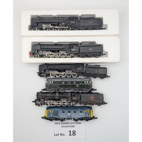 18 - Trains: Hornby Minitrix unboxed N Gauge assortment, including steam and diesel locos; conditions var... 