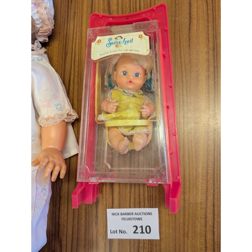 210 - Vintage Dolls: Group of vintage dolls, including Chatty Cathy, Palitoy Katie Kopycat, Sweet April (i... 