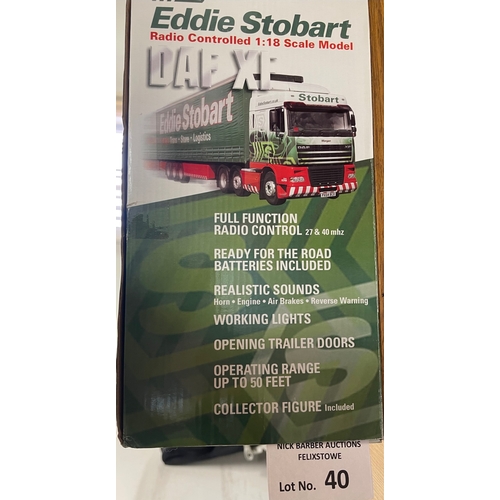 40 - Diecast: Eddie Stobart remote controlled truck; boxed, Good condition.