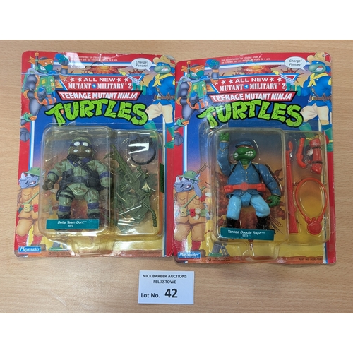 42 - Vintage Toys: Teenage Mutant Ninja Turtles TMNT pair of rare original boxed 'All New Mutant Military... 