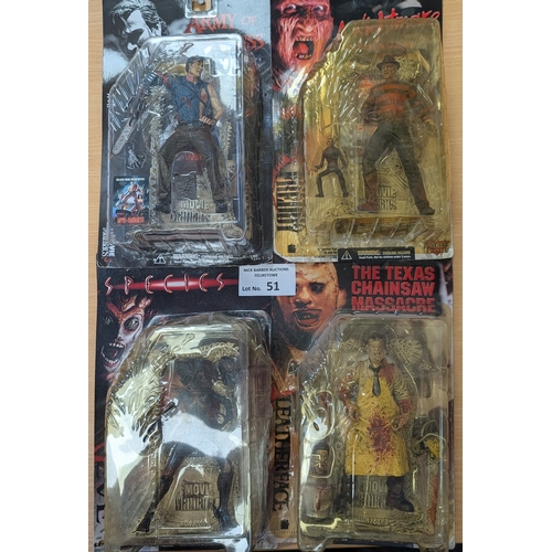 51 - Vintage Toys: McFarlane Toys/Spawn group of Movie Maniacs horror action figures, including Species I... 