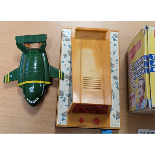 55 - Diecast: Thunderbirds assortment, including Talking Alarm Clock (boxed), Matchbox 1992 Thunderbird 2... 