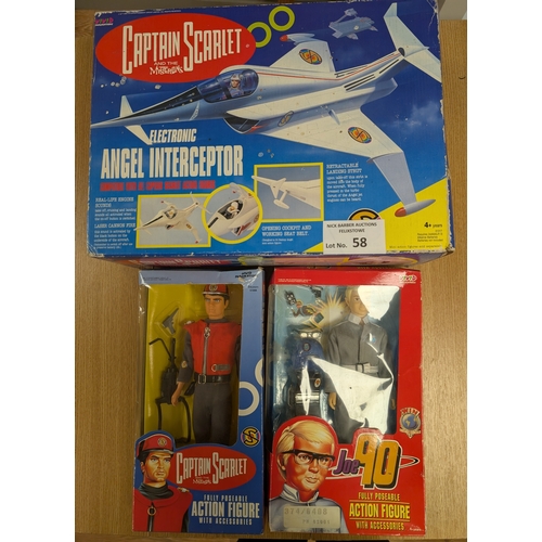 58 - Vintage Toys: Captain Scarlet/Joe 90 boxed trio, including Electronic Angel Interceptor (untested), ... 