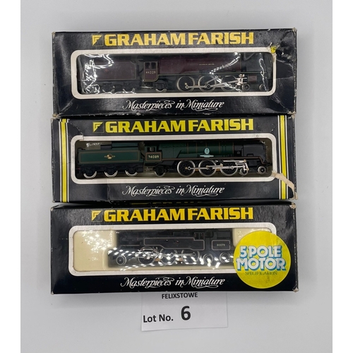 6 - Trains: Graham Farish by Bachmann trio of N Gauge steam locos, including: No. 1656 2-6-4 Standard Ta... 