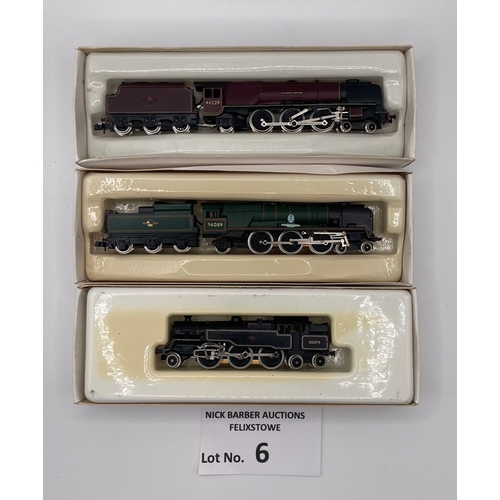 6 - Trains: Graham Farish by Bachmann trio of N Gauge steam locos, including: No. 1656 2-6-4 Standard Ta... 