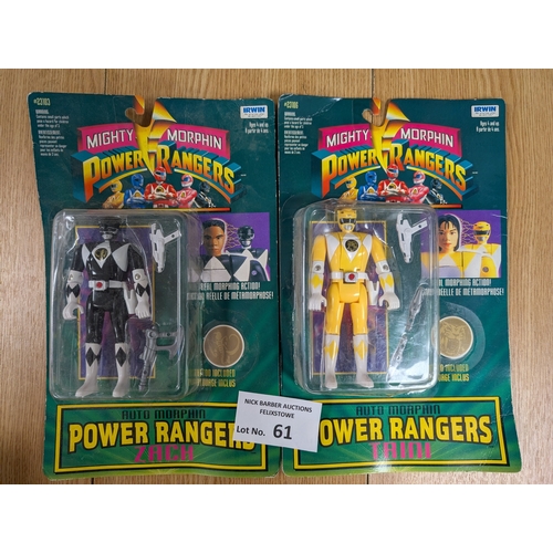 61 - Vintage Toys: Power Rangers trio of boxed vintage figures, including 1994 Auto Morphin Power Rangers... 