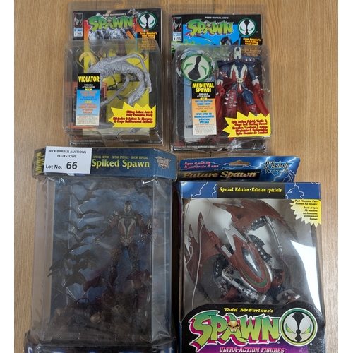 66 - Vintage Toys: McFarlane Toys Spawn group of boxed figures, including Violator, Medieval Spawn, Futur... 