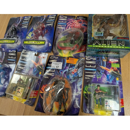 67 - Vintage Toys: Kenner Alien assortment of carded figures plus 1x boxed; some damage to card backs; (7... 