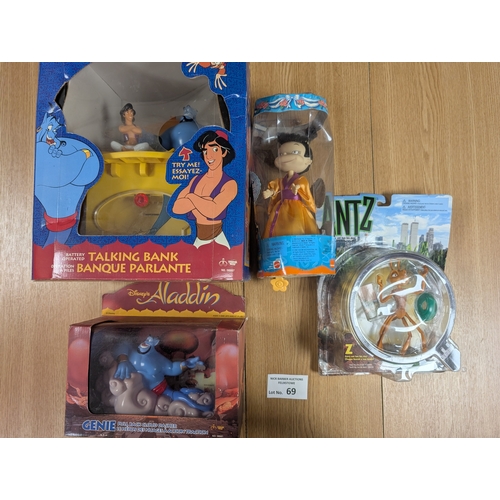 69 - Vintage Toys: Assortment of boxed vintage toys, including Disney Aladdin, Rugrats Flower Twirl Kimi,... 