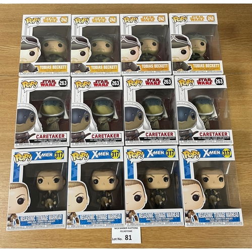 81 - Toys: Funko Pop assortment, including Star Wars and Marvel (3x figures - duplicates); (11).