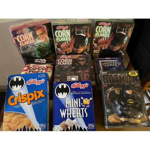 83 - Vintage Toys: Assortment of unopened themed cereal boxes (Canadian), Star Wars/Batman, those with fr... 