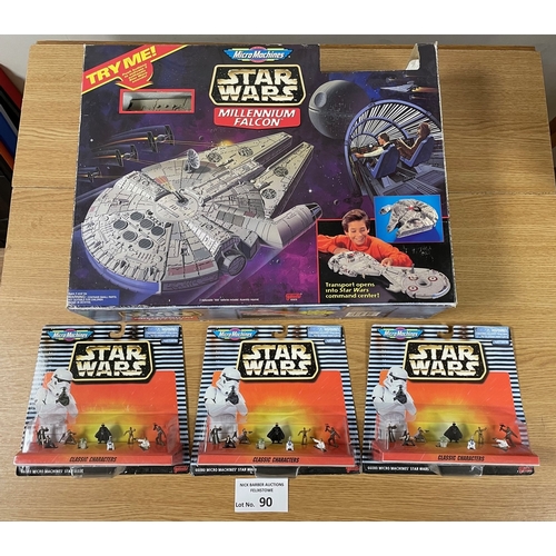 90 - Vintage Toys: Star Wars Micro Machines boxed Millennium Falcon (some discolouration and damage to pa... 