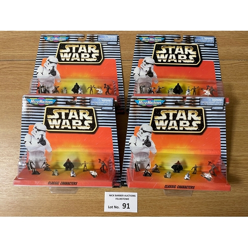 91 - Vintage Toys: Star Wars Micro Machines 4x Classic Characters sets, all sealed; (4).