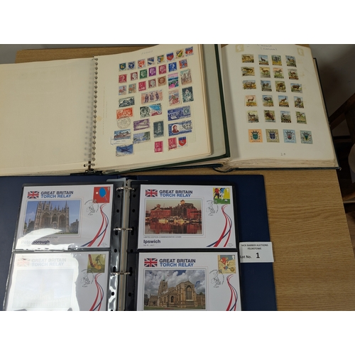 1 - Stamps: 5 albums of GB/World stamps; 1000s stamps within.