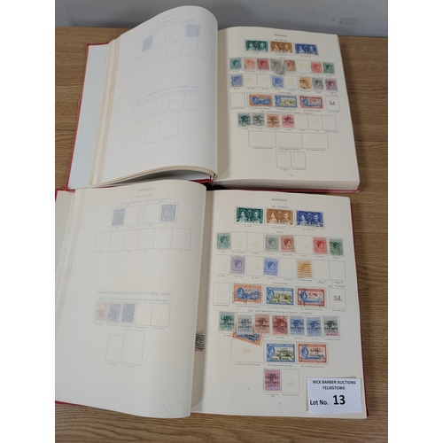 13 - Stamps: KGVI printed albums x2, 1x Mint and 1x Used; including many Mint definitive complete sets, i... 