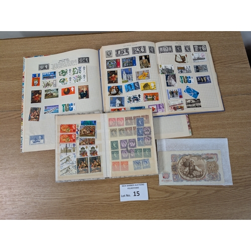 15 - Stamps: Box of 1000s of world/GB stamps, plus 5x GB/world Mint/Used albums.