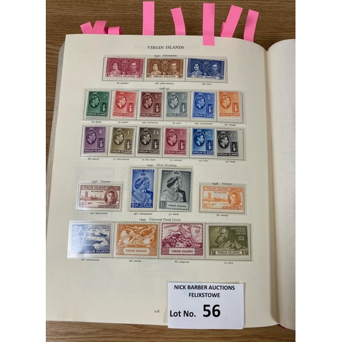 56 - Stamps: KGVI Crown album (red), superb item with many full sets to the top value; generally Mint; al... 