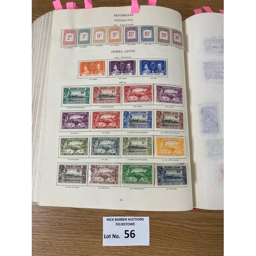 56 - Stamps: KGVI Crown album (red), superb item with many full sets to the top value; generally Mint; al... 