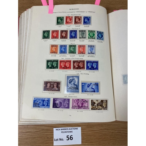 56 - Stamps: KGVI Crown album (red), superb item with many full sets to the top value; generally Mint; al... 