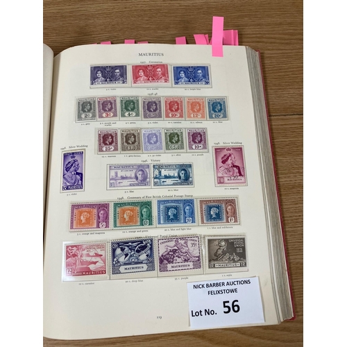 56 - Stamps: KGVI Crown album (red), superb item with many full sets to the top value; generally Mint; al... 