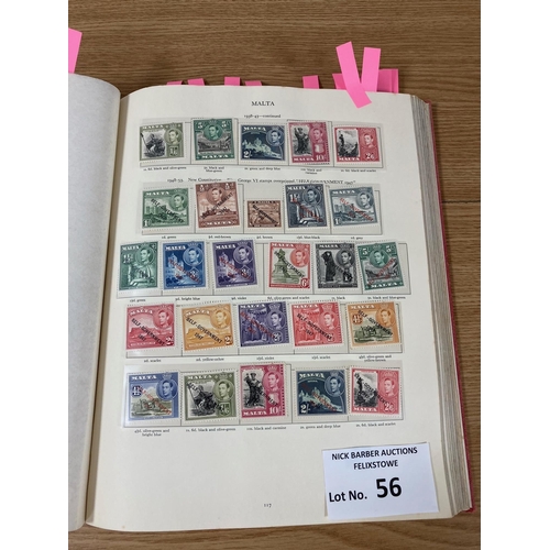 56 - Stamps: KGVI Crown album (red), superb item with many full sets to the top value; generally Mint; al... 