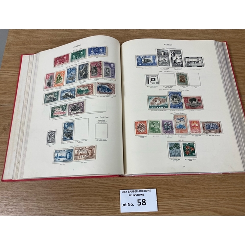 58 - Stamps: KGVI red crown album in great condition; generally well filled, with a few silver weddings; ... 