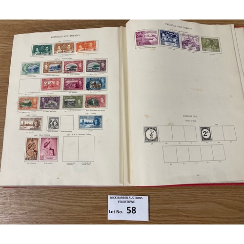 58 - Stamps: KGVI red crown album in great condition; generally well filled, with a few silver weddings; ... 