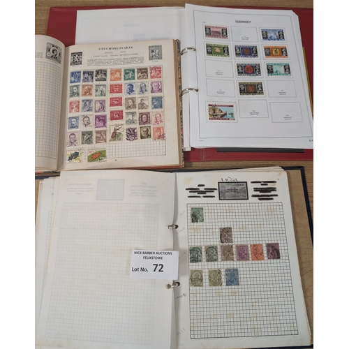 72 - Stamps: World collection in various albums; needs investigating.