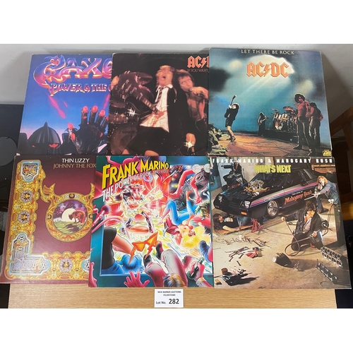 282 - Records: Case of Rock albums including AC/DC, Thin Lizzy, Metallica, etc. Please note two are just s... 