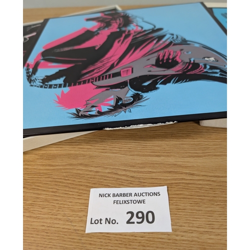 290 - Records: Pair of vinyl box sets, including Gorillaz The Now Now 0190295643416, opened, some scuffs t... 