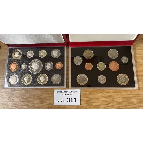 311 - Coins: Royal Mint deluxe proof coin sets, boxed; 2004 and 2006; Fine conditions.