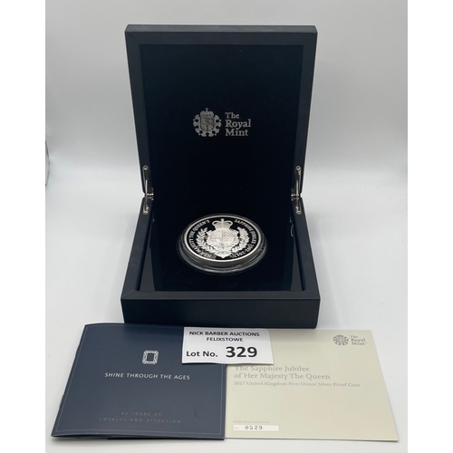 329 - Coins: Royal Mint Shine Through the Ages; 65 Years of Loyalty Sapphire Jubilee large Silver Crown; 1... 