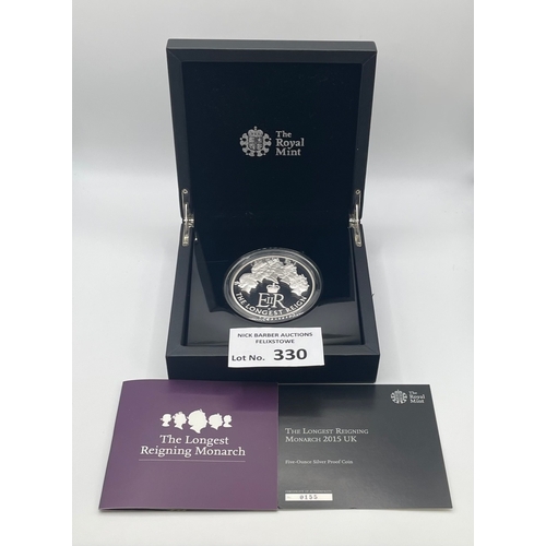 330 - Coins: Royal Mint Longest Serving Monarch QEII GB large Silver Crown 156g/5oz, within deluxe box; Fi... 