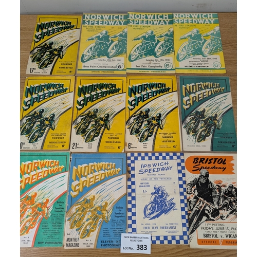 383 - Sports; Speedway: Speedway programme collection, 1940s/50s, including Oxford, Liverpool, Walthamstow... 